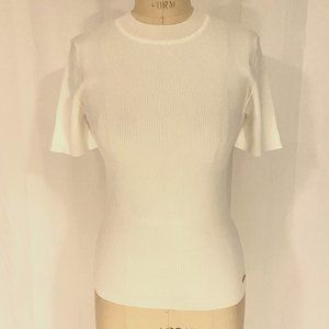 T tahari short sleeve ribbed sweater